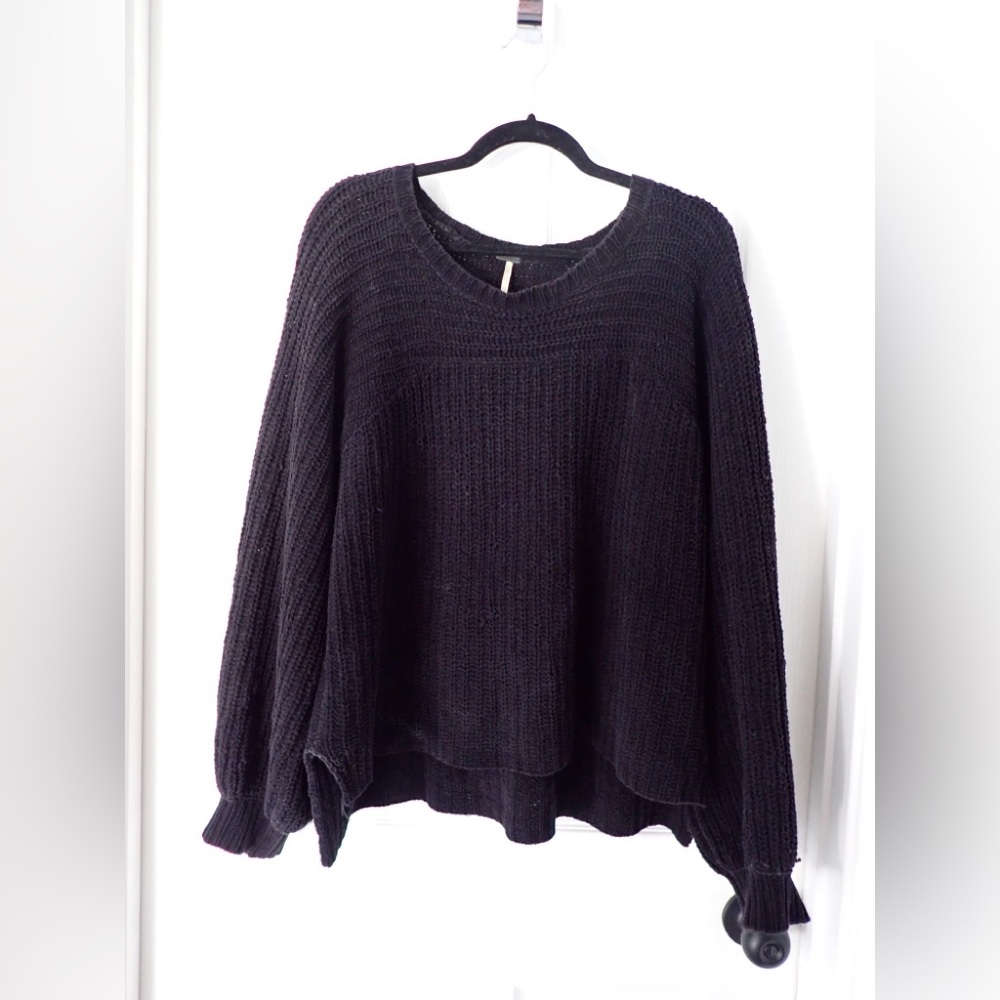 Free People Black Long Sleeve Sweater